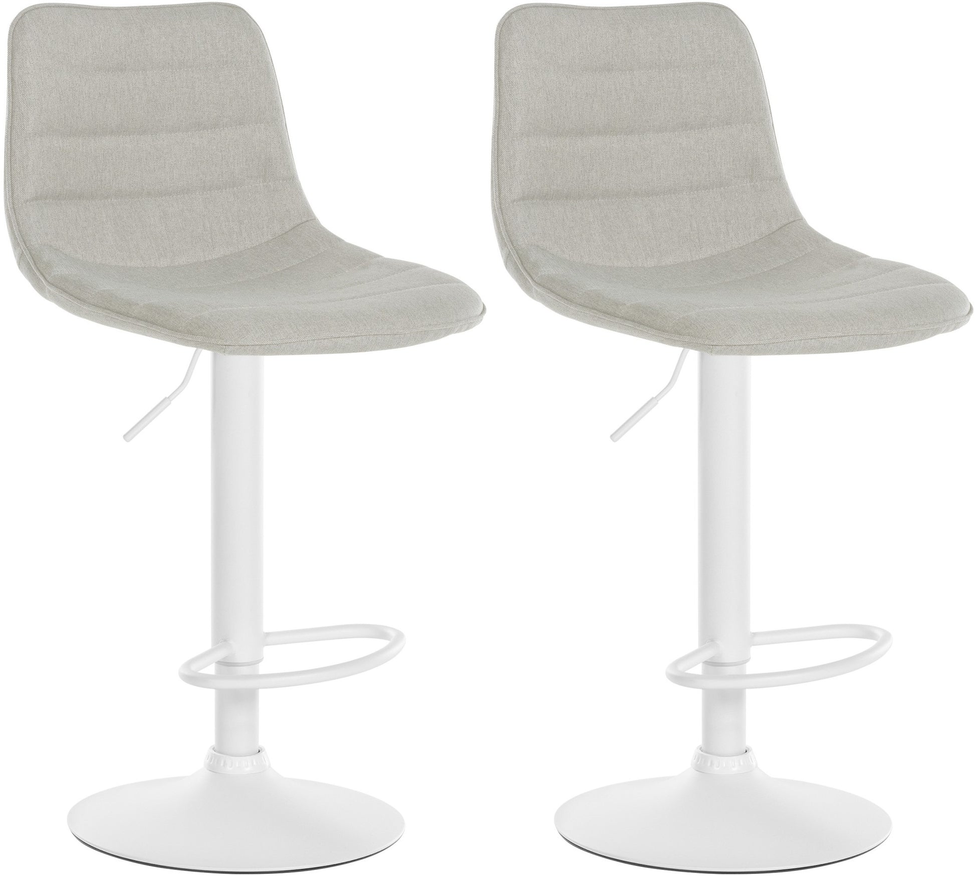 2-delige set Comfortabele Barkrukken - Keukenkrukken - Verstelbaar & 360° Draaibaar Design Kleur crème