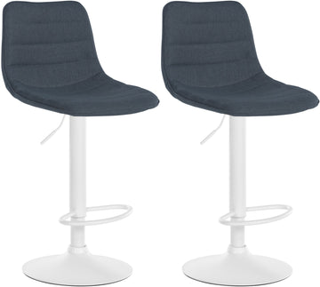 2-delige set Stoffen Barkrukken - Barstoelen - Verstelbare hoogte voor optimaal comfort Kleur donkergrijs