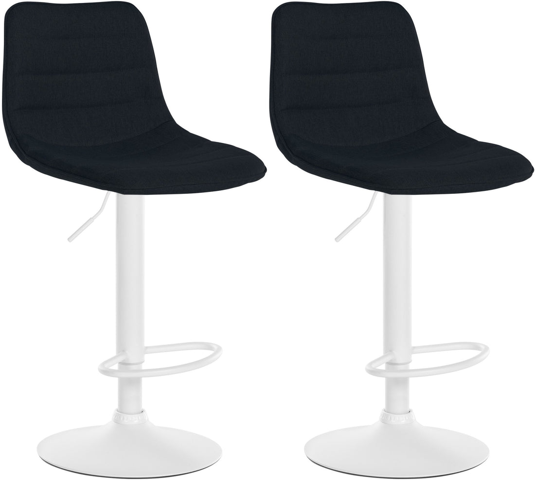 2-delige Set Barkrukken - Houten Krukken - Comfortabele Zitting Kleur zwart