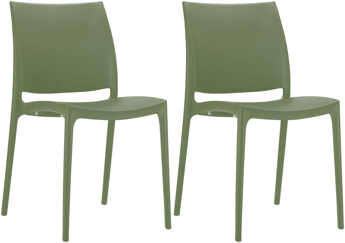 2-delige Stoelenset - Zitmogelijkheden - UV-bestendig & Waterafstotend Design Kleur olijf