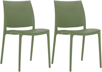2-delige Stoelenset - Zitmogelijkheden - UV-bestendig & Waterafstotend Design Kleur olijf