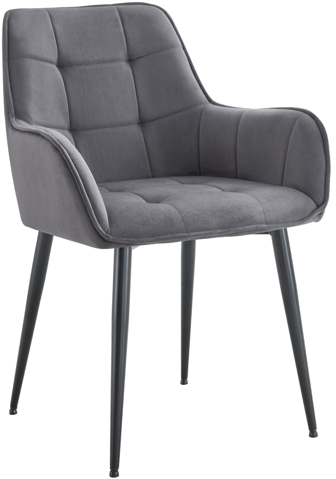 Eetkamerstoel - Leunstoel - Gewatteerde Comfort - Fluwelen Bekleding, Stabiel Metalen Frame Kleur zwart