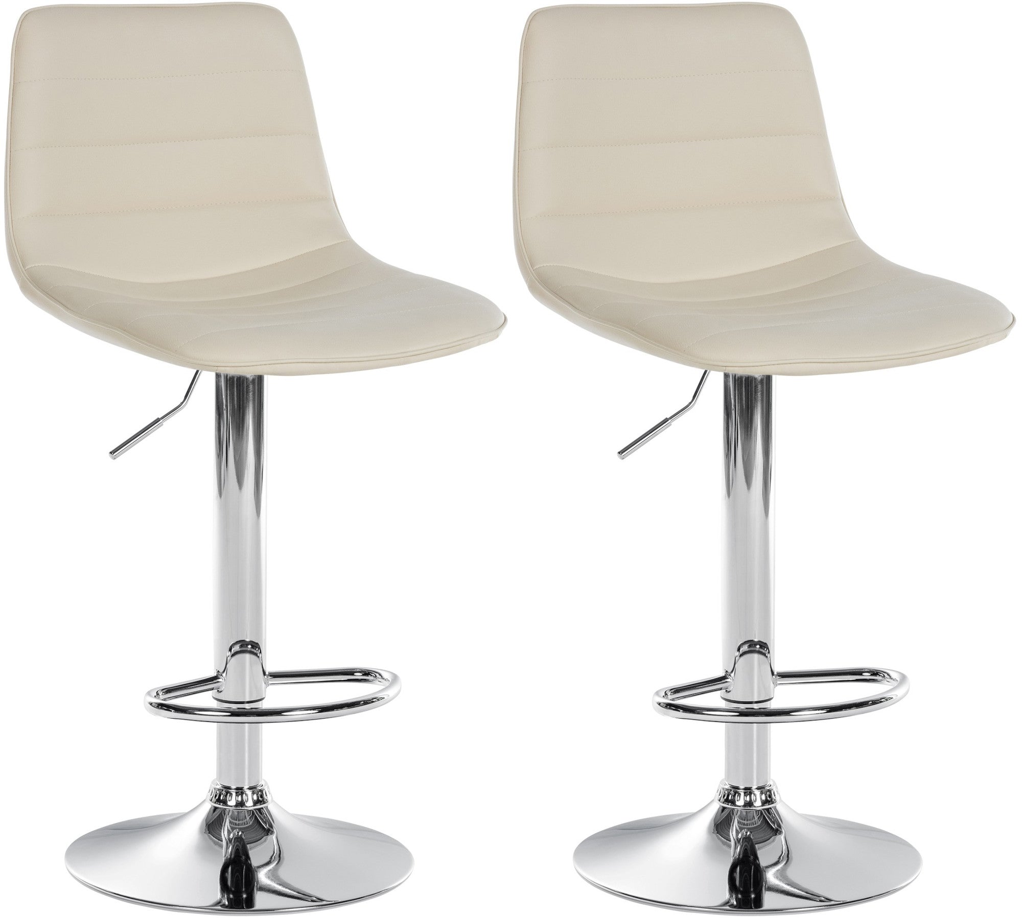 Set van 2 Kunstleren Barkrukken - Design Krukken - Maximale Comfort en Stabiliteit Kleur wit