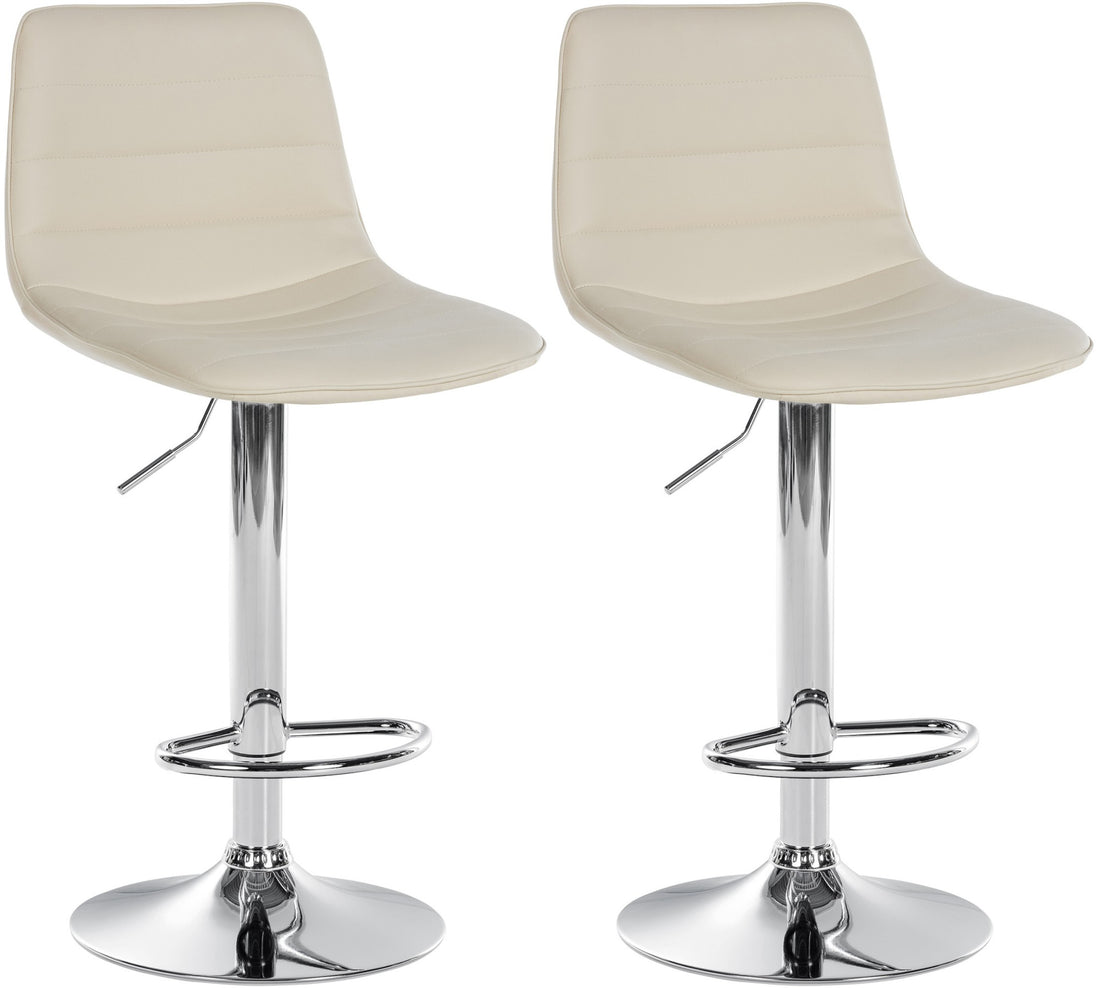 Set van 2 Kunstleren Barkrukken - Design Krukken - Maximale Comfort en Stabiliteit Kleur wit