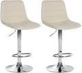 Set van 2 Kunstleren Barkrukken - Design Krukken - Maximale Comfort en Stabiliteit Kleur wit