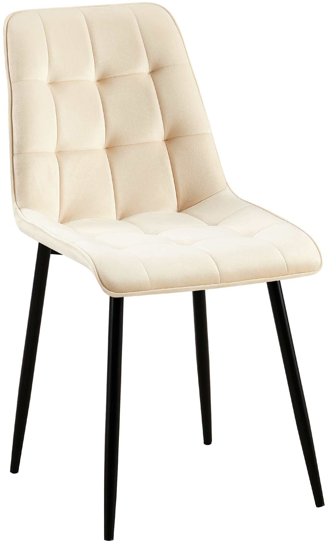 Eetkamerstoel - Velvet Bekleding - Hoog Zitcomfort, Onderhoudsvriendelijk - Fluweel Design Kleur crème Materiaal zacht