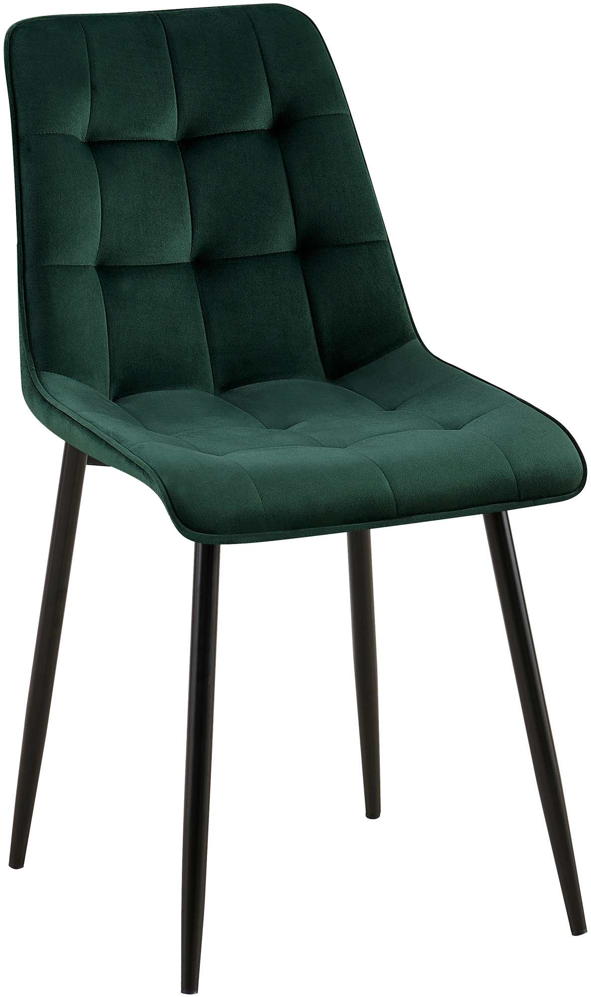 Eetkamerstoel - Velvet Bekleding - Hoog Zitcomfort, Onderhoudsvriendelijk - Fluweel Design Kleur groen Materiaal zacht