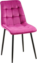 Eetkamerstoel - Velvet Bekleding - Hoog Zitcomfort, Onderhoudsvriendelijk - Fluweel Design Kleur lila Materiaal zacht