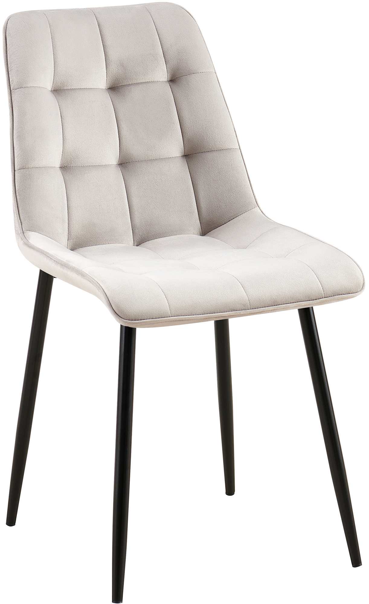 Eetkamerstoel - Velvet Bekleding - Hoog Zitcomfort, Onderhoudsvriendelijk - Fluweel Design Kleur grijs Materiaal zacht