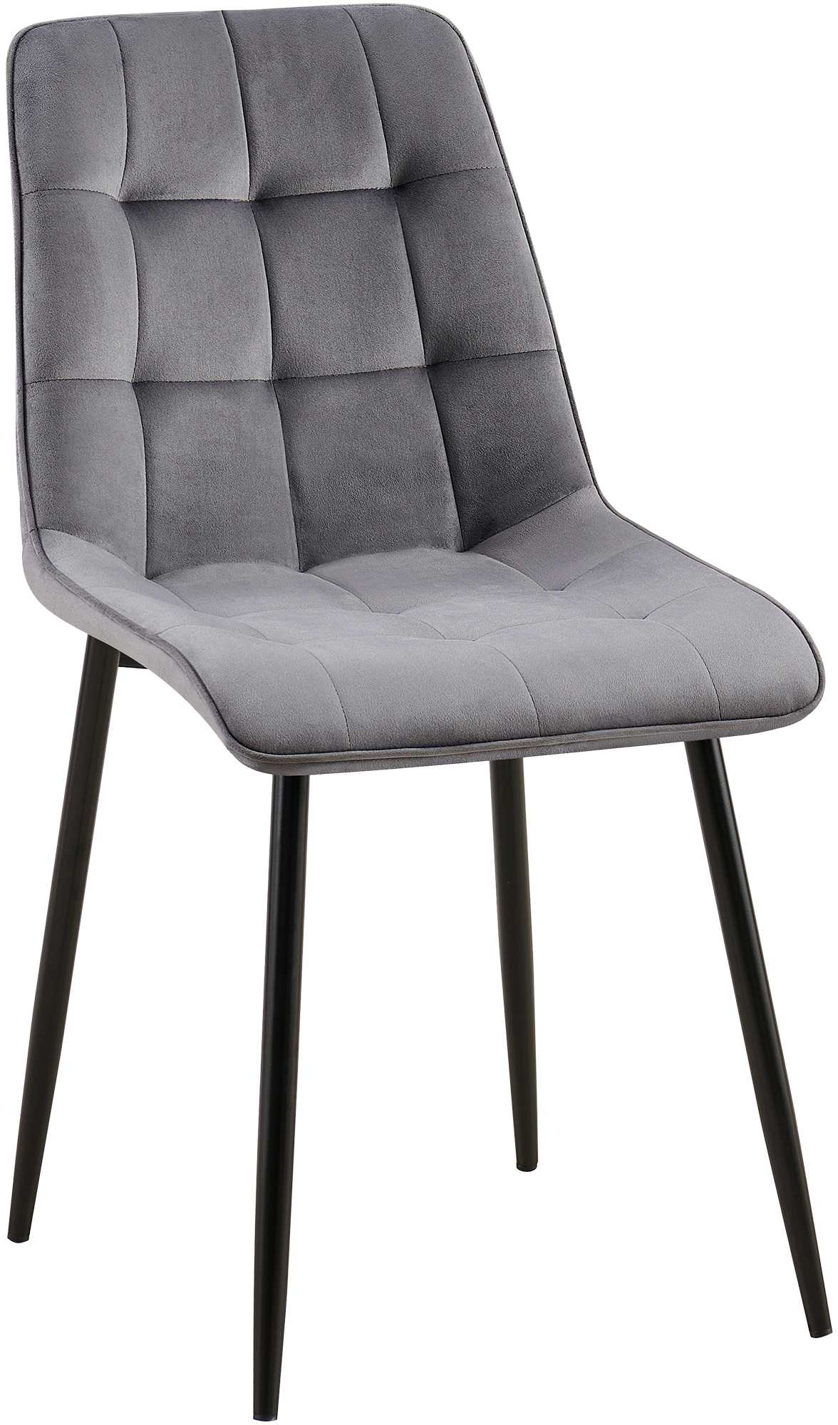 Eetkamerstoel - Velvet Bekleding - Hoog Zitcomfort, Onderhoudsvriendelijk - Fluweel Design Kleur donkergrijs Materiaal zacht