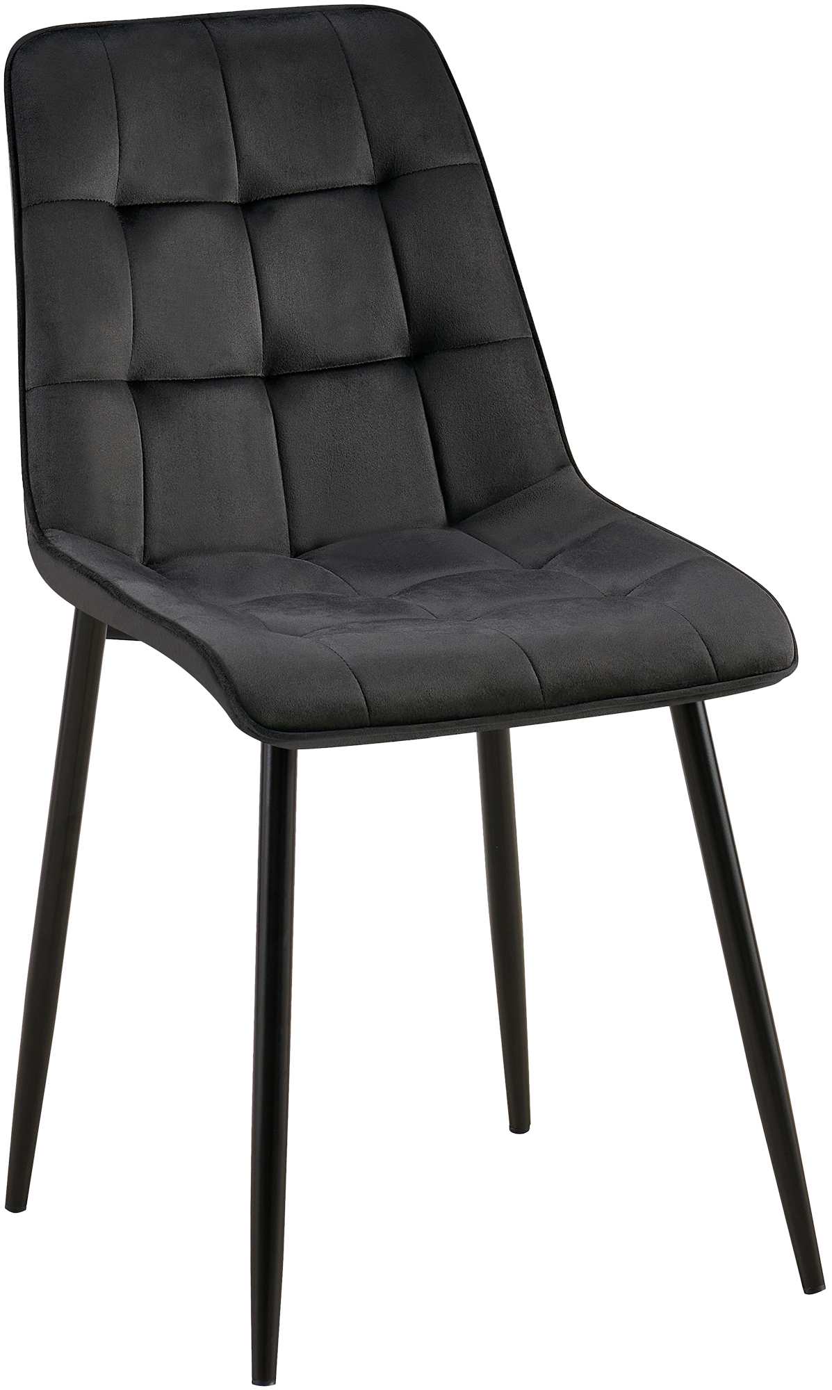 Eetkamerstoel - Velvet Bekleding - Hoog Zitcomfort, Onderhoudsvriendelijk - Fluweel Design Kleur zwart Materiaal zacht