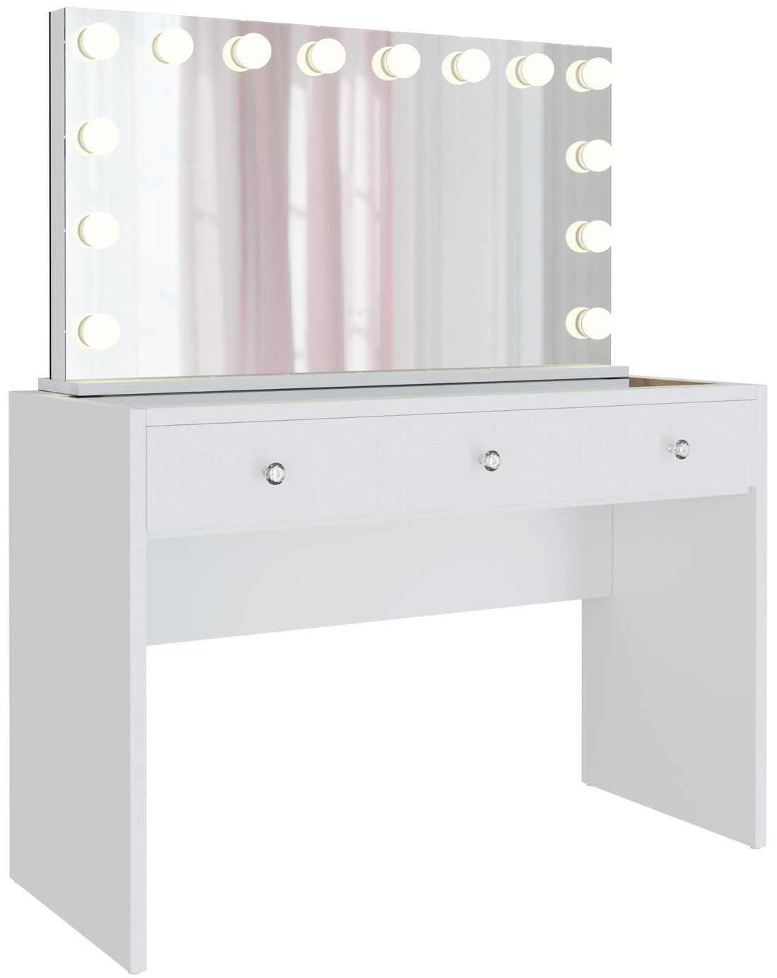 Stijlvolle Kaptafel - Make-uptafel - Instelbare LED-Verlichting, USB-Poorten Kleur wit
