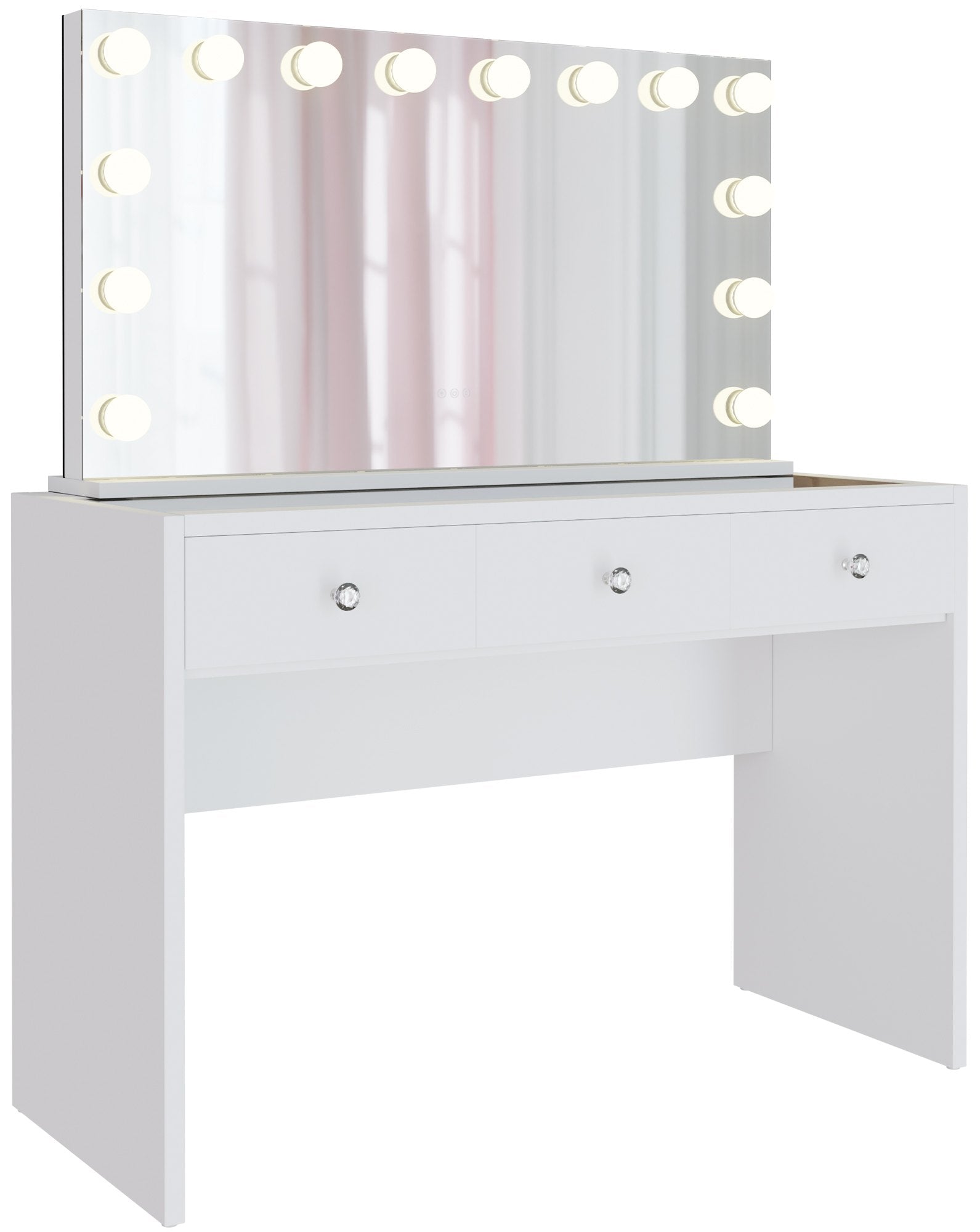 Stijlvolle Kaptafel - Make-uptafel - Instelbare LED-Verlichting, USB-Poorten Kleur wit