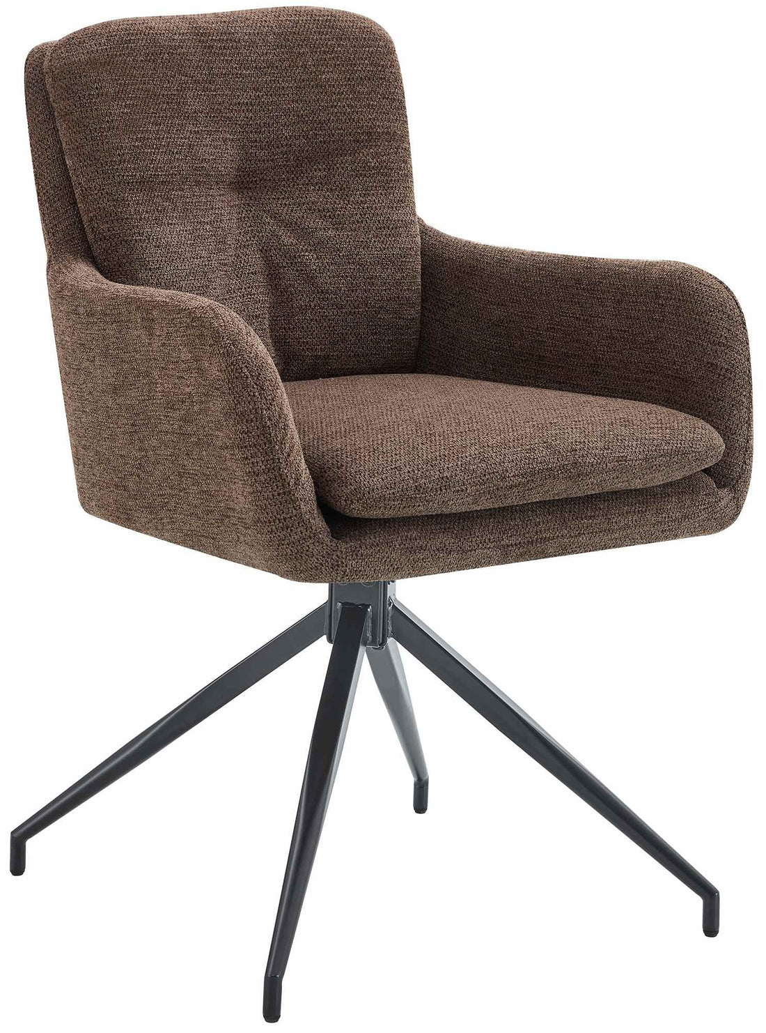 Eetkamerstoel - Gestoffeerde Stoel - 180° Draai, Uitstekend Zitcomfort, Zwart Metaal Kleur crème