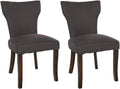 Set van 2 Stoffen Eetkamerstoelen - Gestoffeerde Stoelen - Ultiem Zitcomfort Kleur donkergrijs
