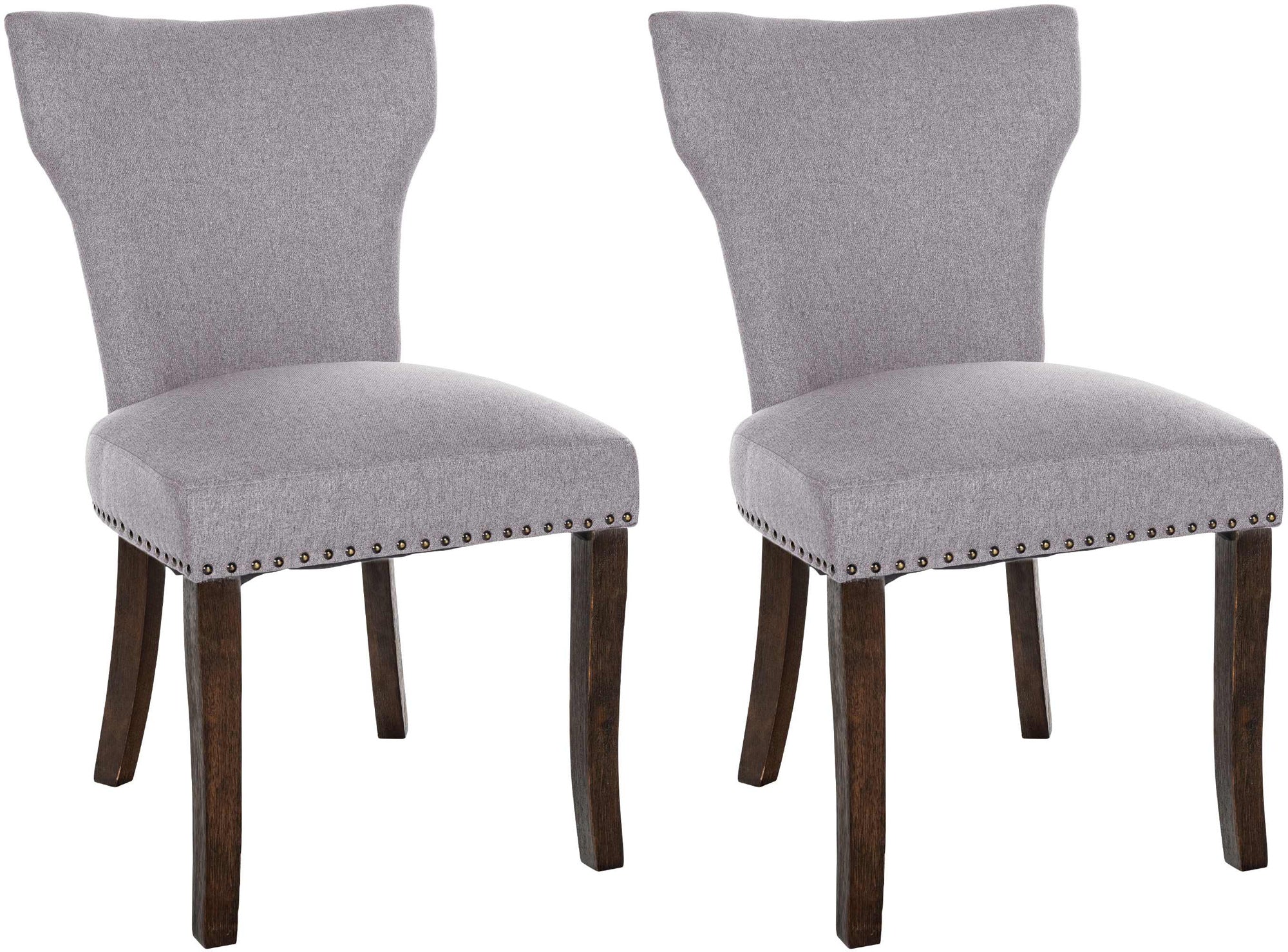Set van 2 Eetkamerstoelen - Keukenstoelen - Hoog Zitcomfort Kleur grijs