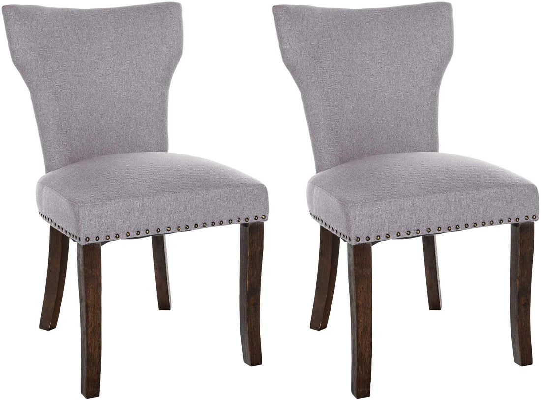 Set van 2 Eetkamerstoelen - Keukenstoelen - Hoog Zitcomfort Kleur grijs