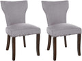 Set van 2 Eetkamerstoelen - Keukenstoelen - Hoog Zitcomfort Kleur grijs
