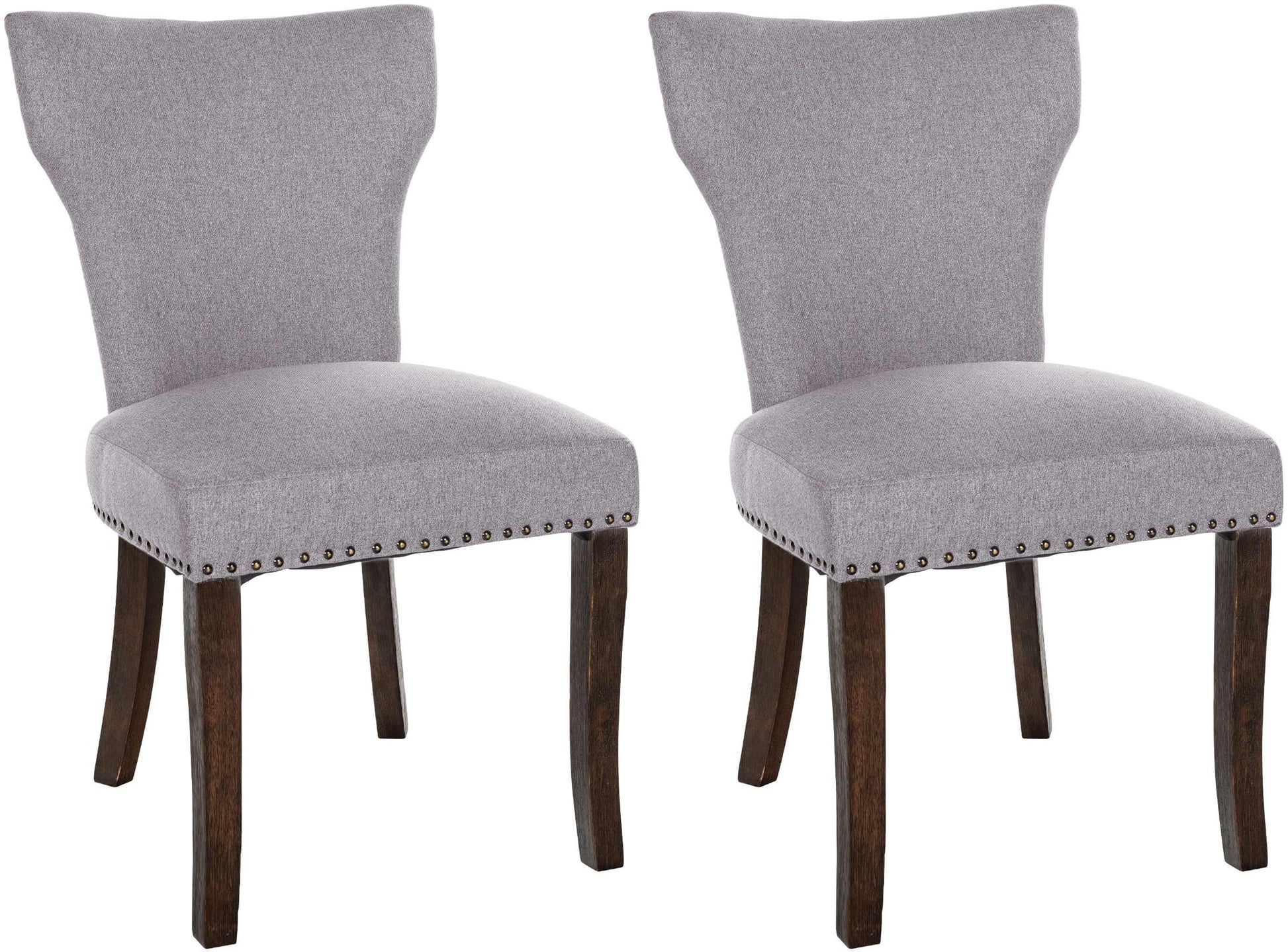 Set van 2 Eetkamerstoelen - Keukenstoelen - Hoog Zitcomfort Kleur grijs