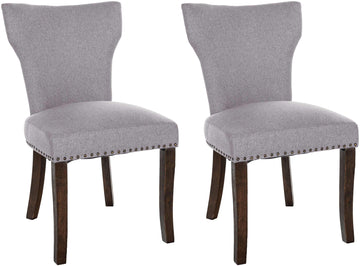 Set van 2 Eetkamerstoelen - Keukenstoelen - Hoog Zitcomfort Kleur grijs