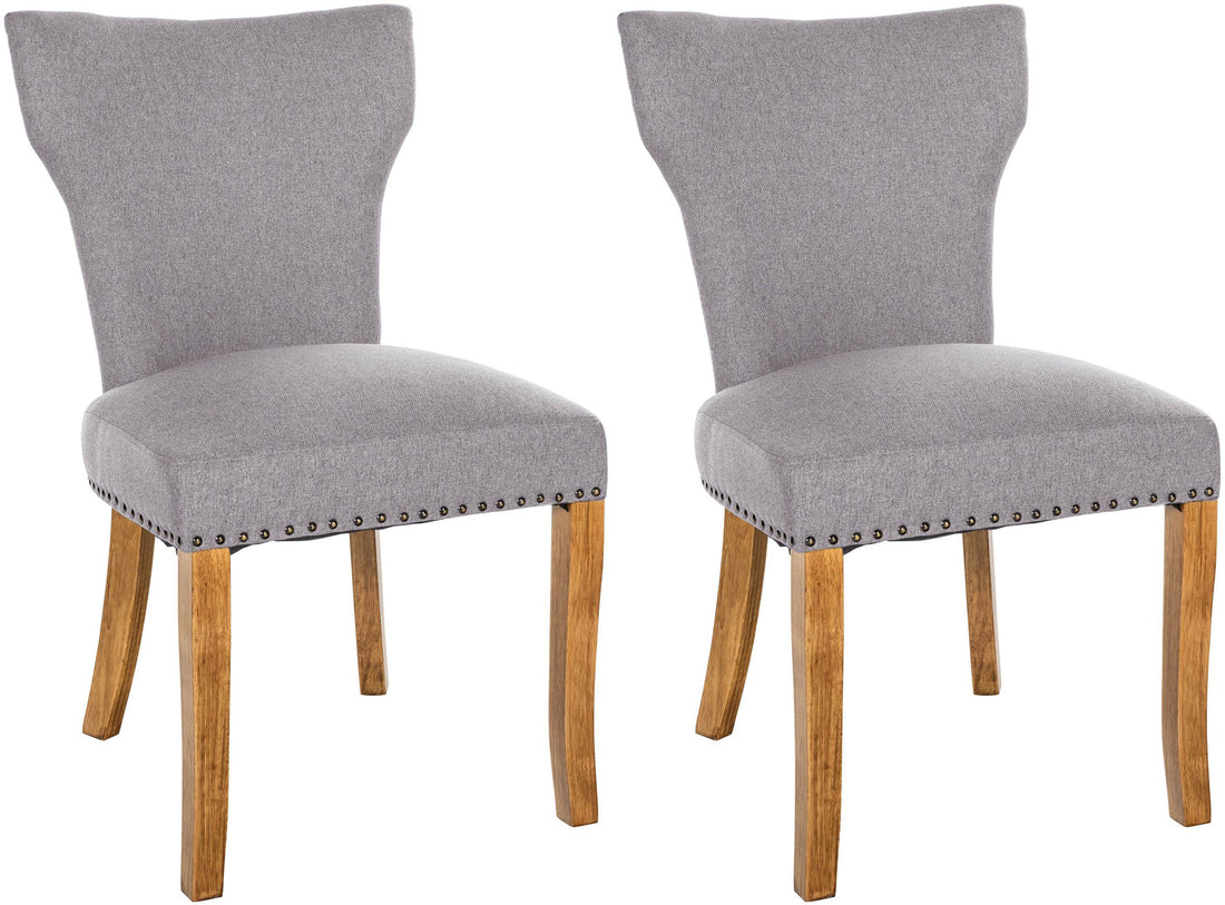 2-delige set Eetkamerstoelen - Keukenstoelen - Uitstekend Zitcomfort Kleur grijs