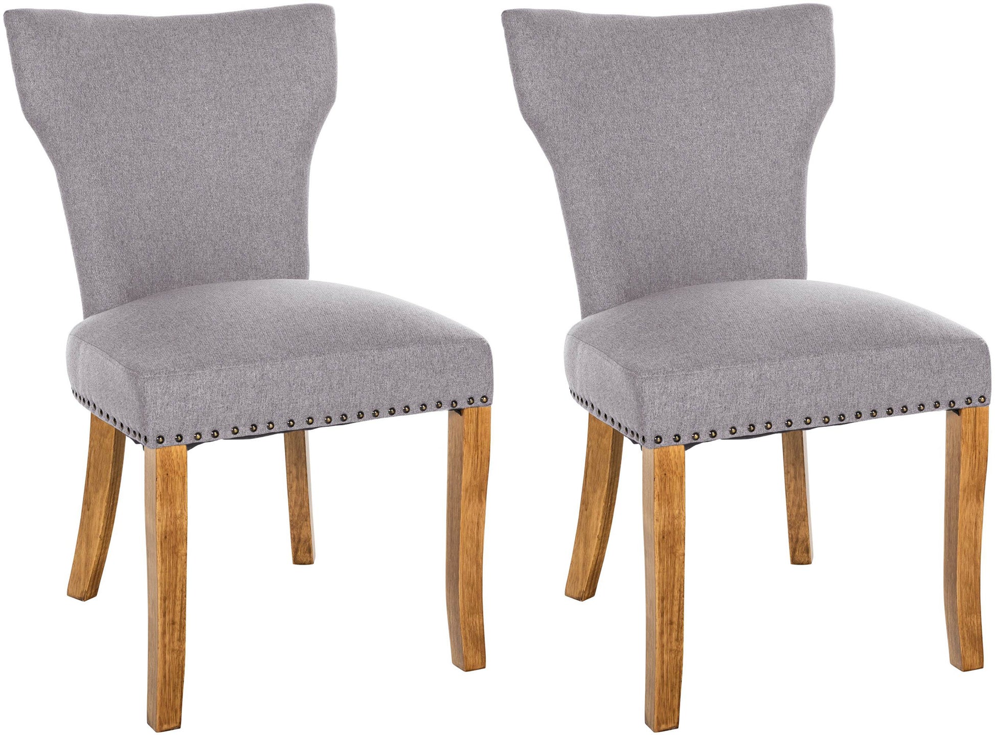 2-delige set Eetkamerstoelen - Keukenstoelen - Uitstekend Zitcomfort Kleur grijs