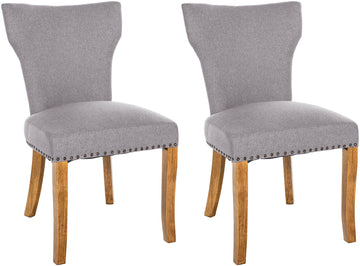 2-delige set Eetkamerstoelen - Keukenstoelen - Uitstekend Zitcomfort Kleur grijs