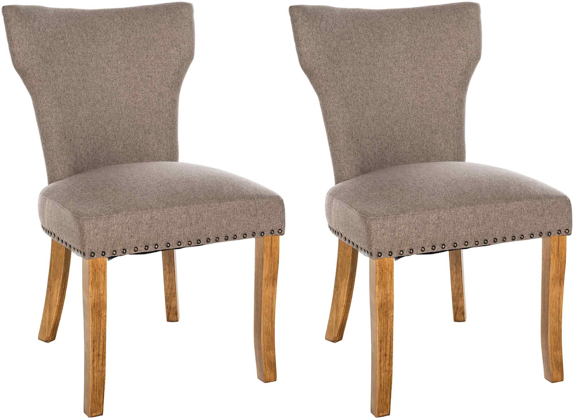 2-delige Eetkamerstoelenset - Keukenstoelen - Uitstekend Zitcomfort Kleur taupe