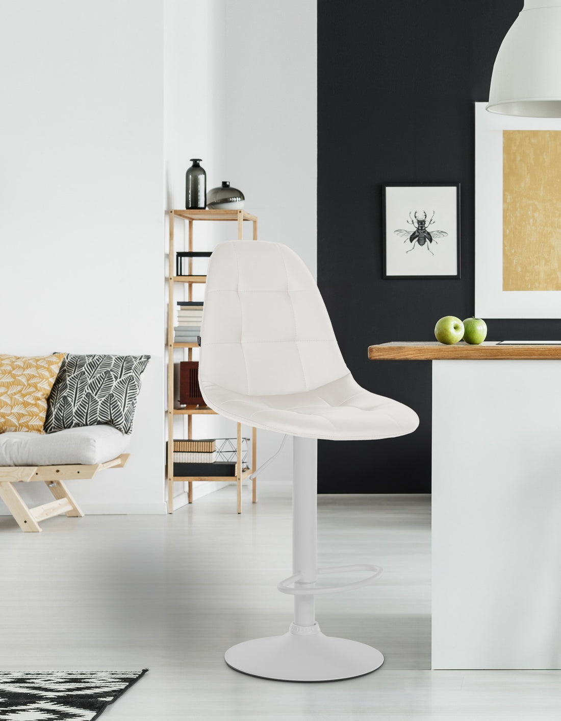 Verstelbare Barkrukken Kunstleer - Stoelen - Hoogte - Zwenkbaar Comfort, Ideaal voor Elke Bar Kleur wit