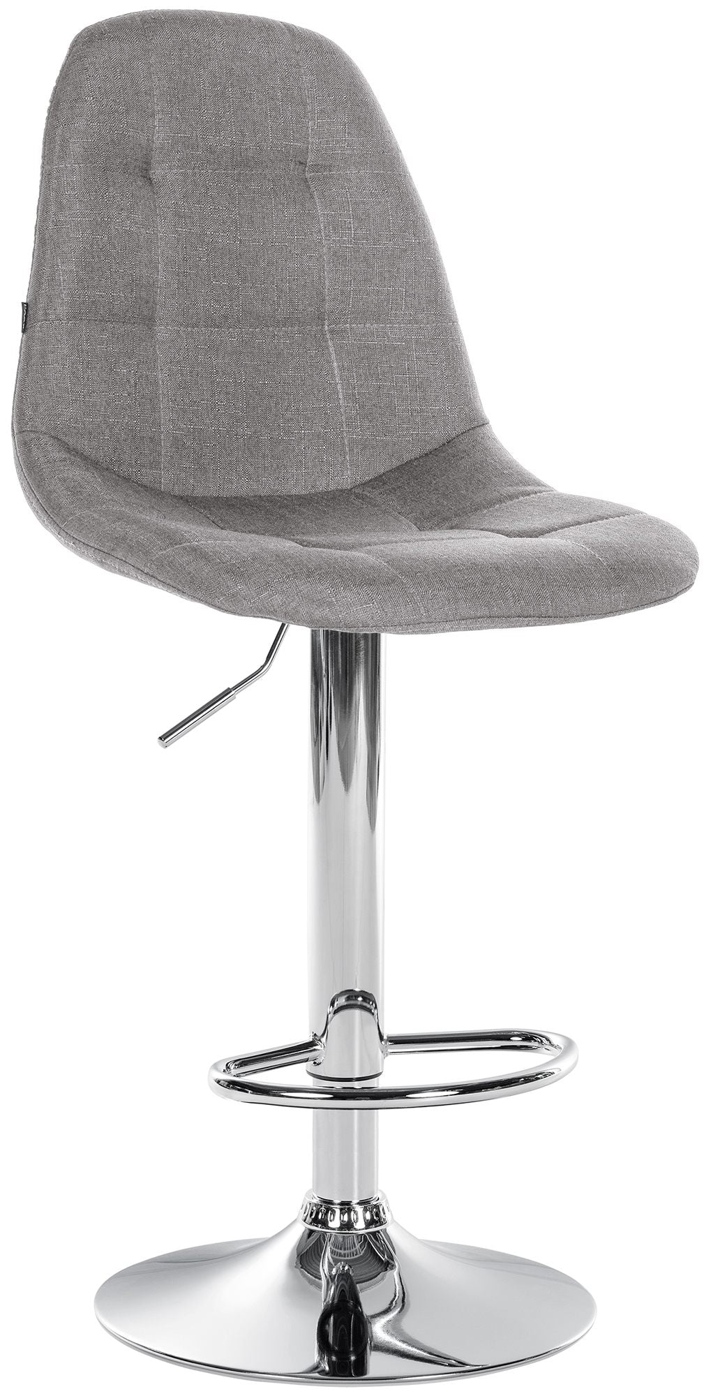 Barkruk met stoffen bekleding - Hoge kruk, Verstelbare Hoogte en Comfortabele Rugleuning Kleur grijs