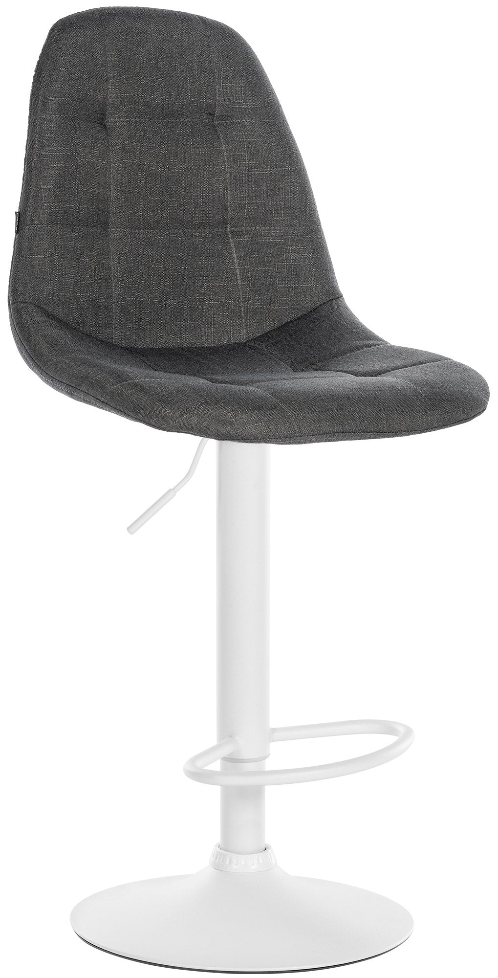 Draaibare Barkruk - Kruk - Comfortabele Stof Bekleding & Verstelbare Hoogte Kleur donkergrijs