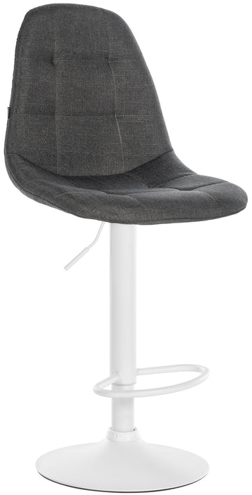 Draaibare Barkruk - Kruk - Comfortabele Stof Bekleding & Verstelbare Hoogte Kleur donkergrijs