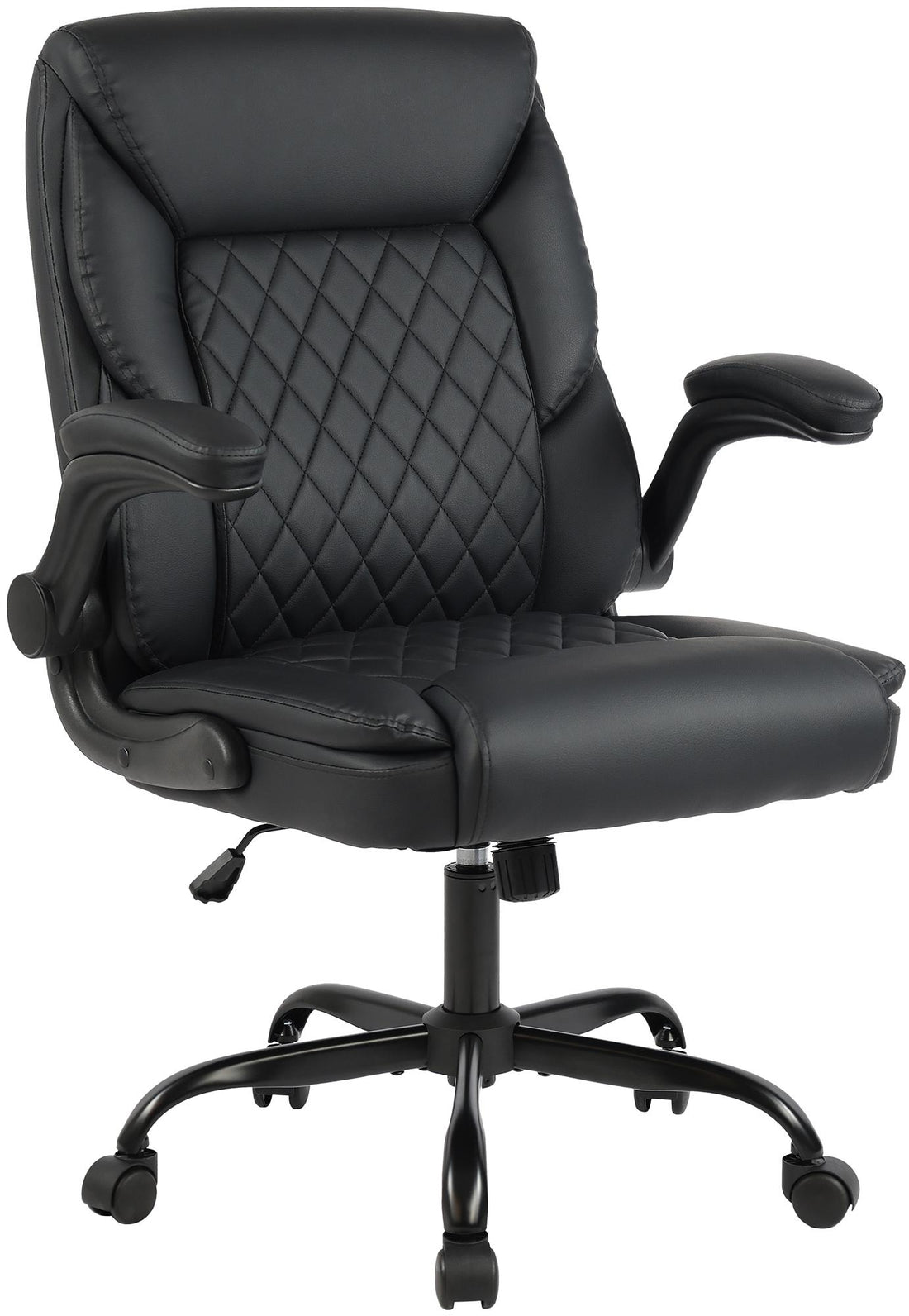 Ergonomische Bureaustoel - Kantoorstoel - Hoog Zitcomfort, Kunstleer - Zwart, Verstelbaar Kleur zwart