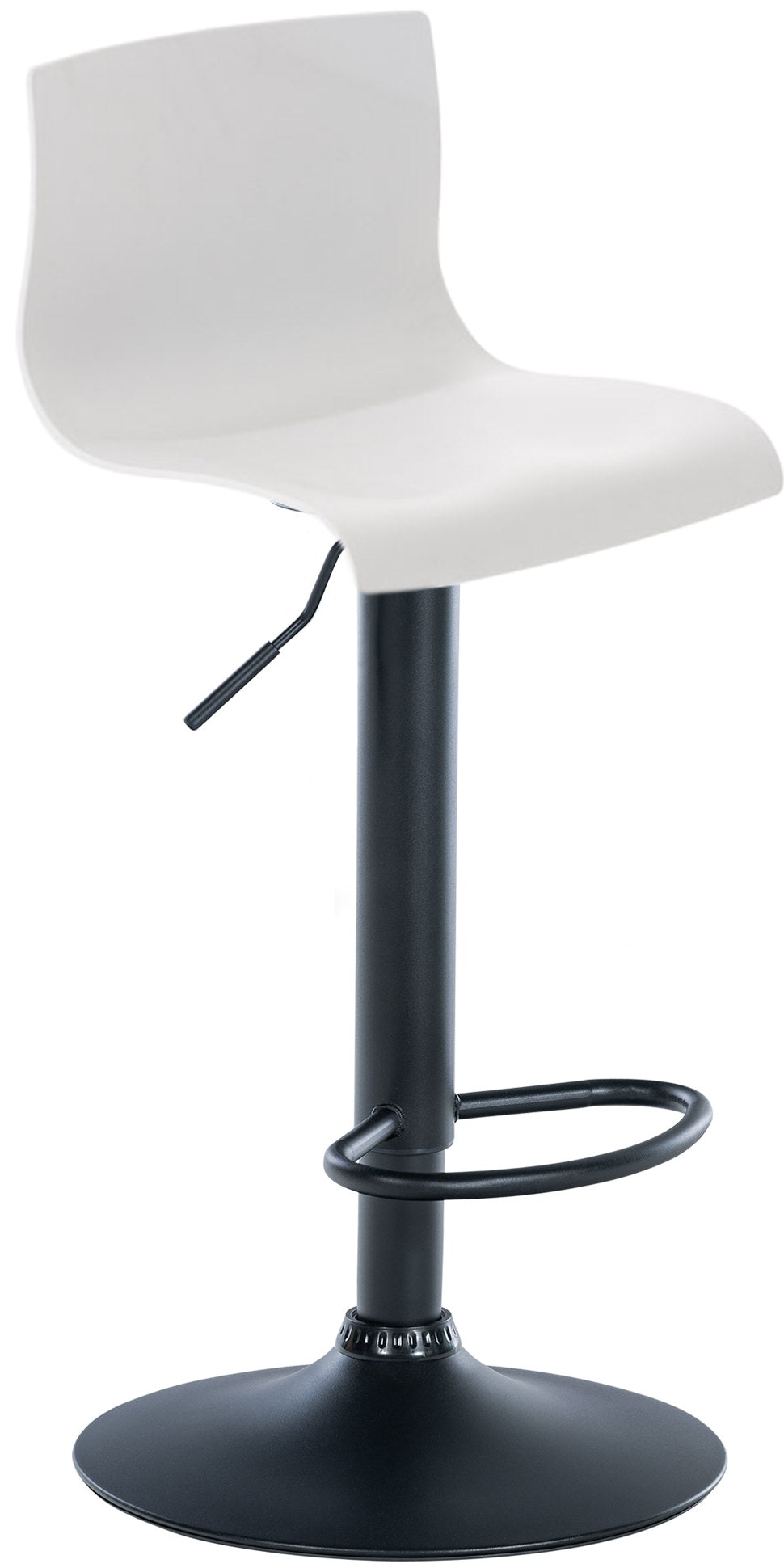 Barkruk Modern - Designkruk - Traploos Verstelbaar & Comfortabel Kleur wit Materiaal onderstel Metaal matzwart