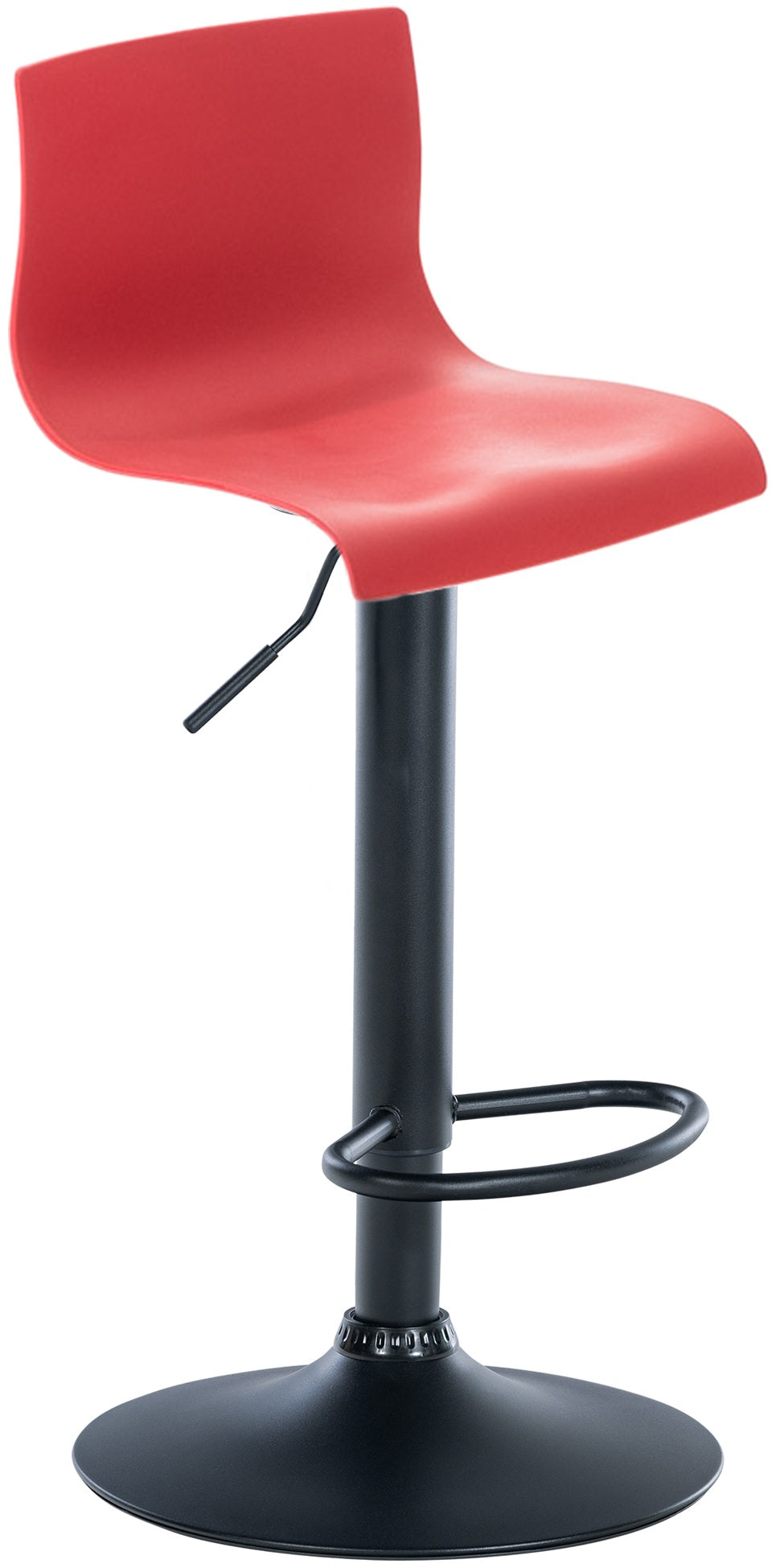 Barkruk Modern - Designkruk - Traploos Verstelbaar & Comfortabel Kleur rood Materiaal onderstel Metaal matzwart