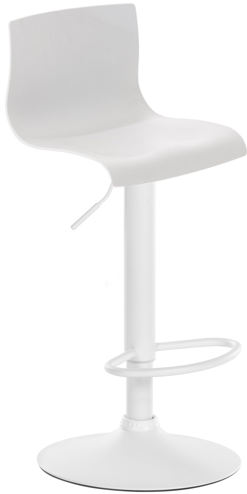 Barkruk Modern - Designkruk - Traploos Verstelbaar & Comfortabel Kleur wit Materiaal onderstel Metaal mat wit
