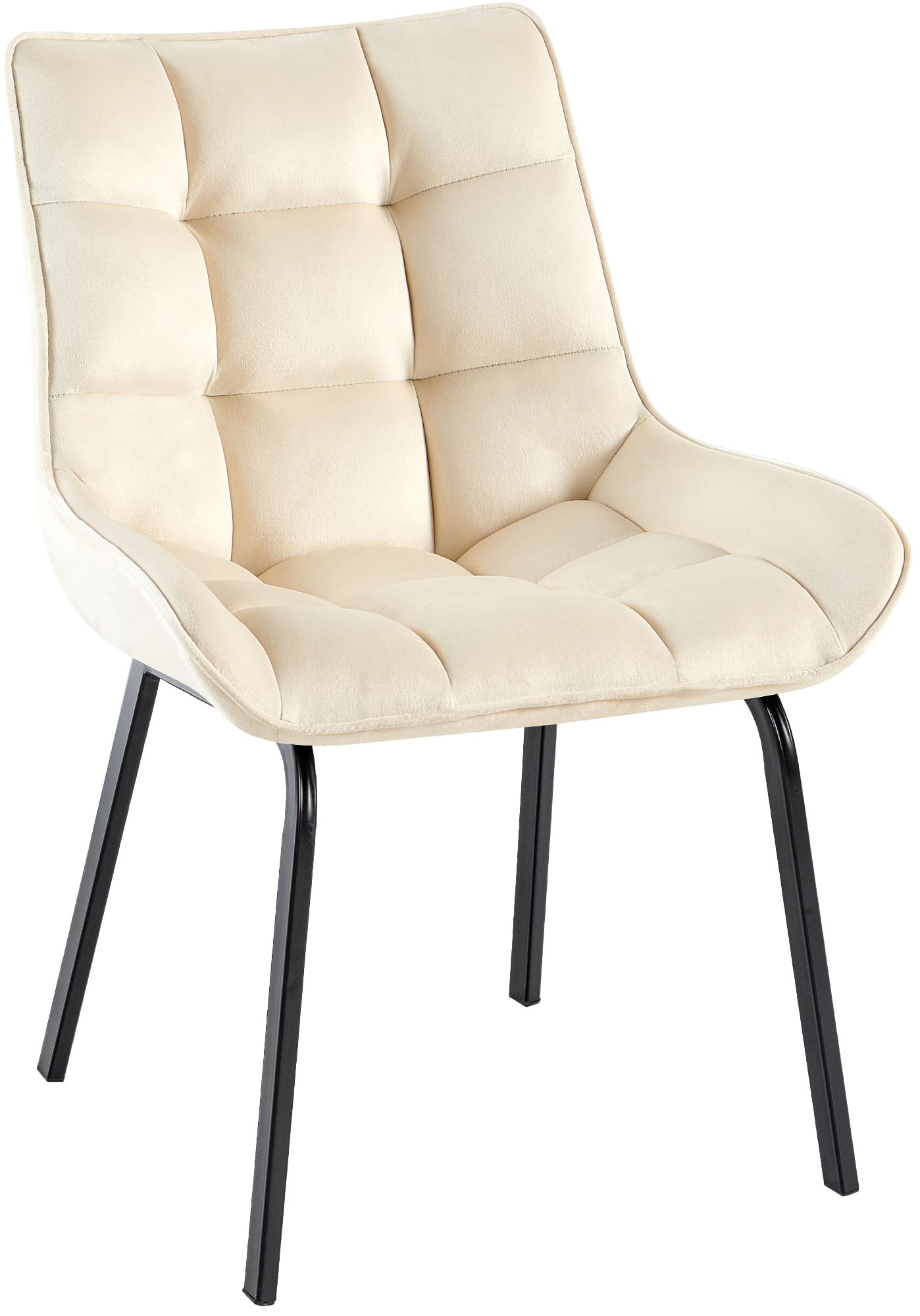 Eetkamerstoel - Keukenstoel - Ergonomisch Ontwerp, Comfortabel Zitcomfort Kleur crème Materiaal zacht