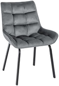 Eetkamerstoel - Keukenstoel - Ergonomisch Ontwerp, Comfortabel Zitcomfort Kleur donkergrijs Materiaal zacht