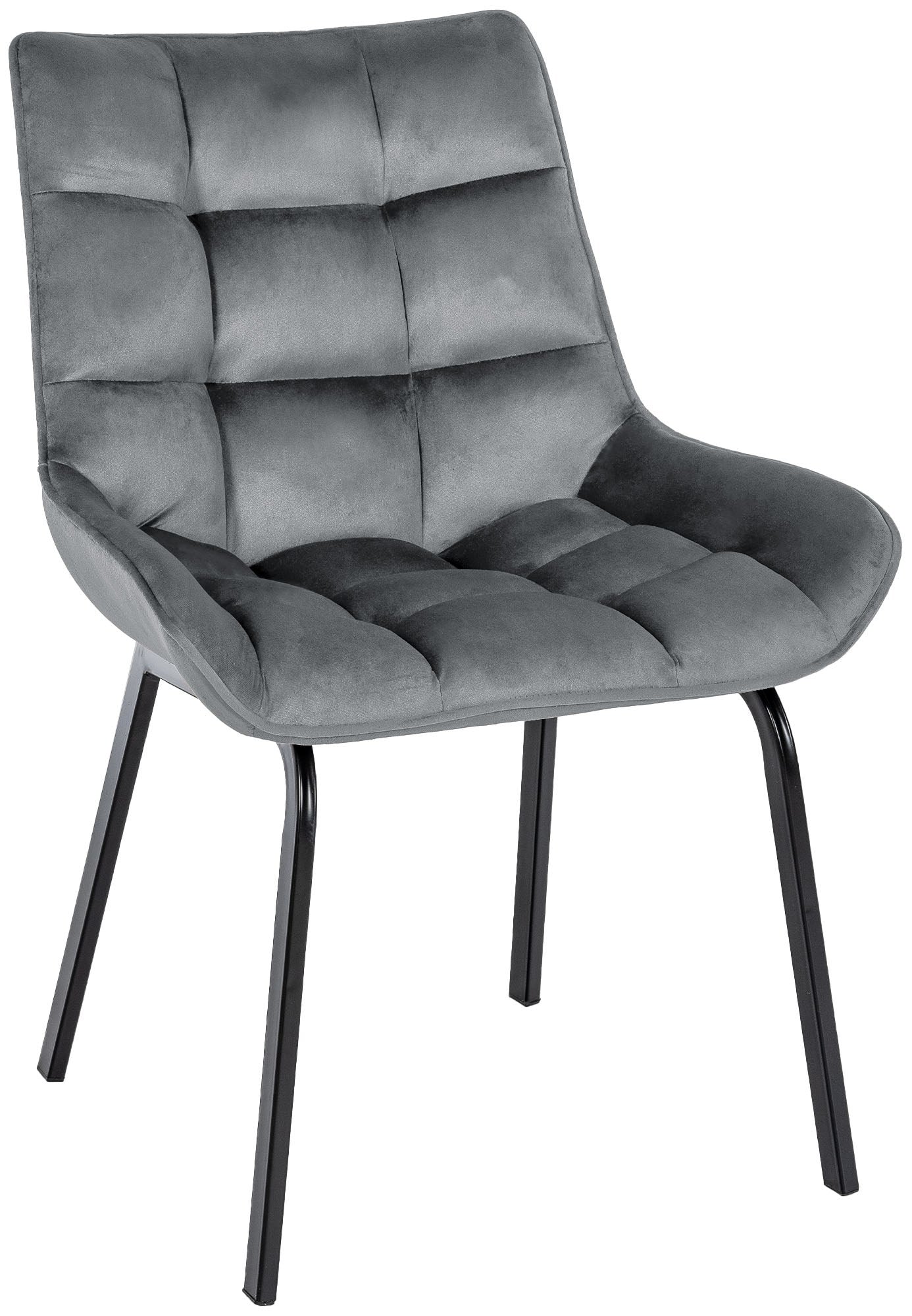 Eetkamerstoel - Keukenstoel - Ergonomisch Ontwerp, Comfortabel Zitcomfort Kleur donkergrijs Materiaal zacht