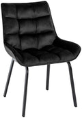 Eetkamerstoel - Keukenstoel - Ergonomisch Ontwerp, Comfortabel Zitcomfort Kleur zwart Materiaal zacht