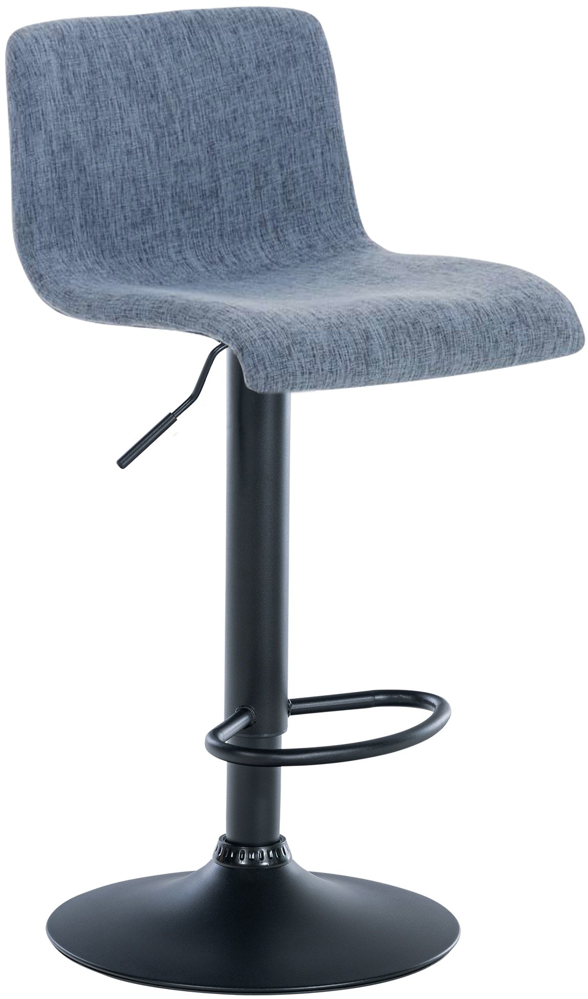 Barkruk Moderne Stijl - Stoel - Ergonomische Zithouding, Traploos Verstelbare Hoogte Kleur blauw Materiaal onderstel Metaal matzwart