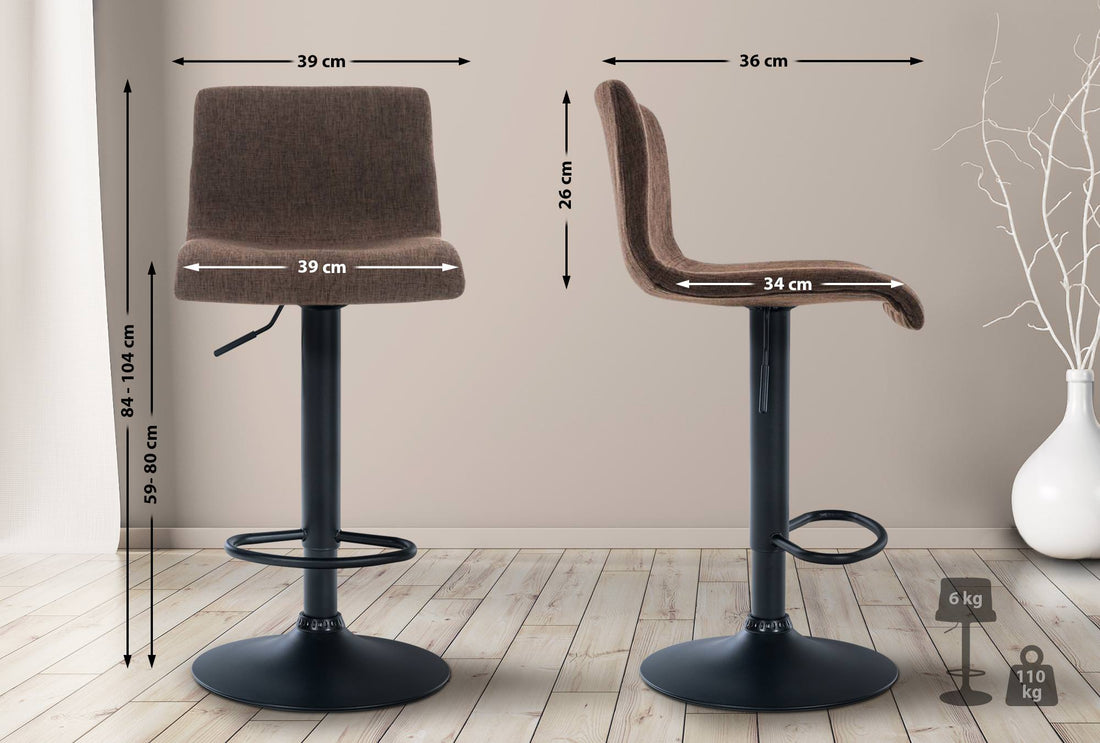 Stijlvolle, Moderne Barkruk - Ergonomisch Design, Traploze Hoogteverstelling, Ideaal voor Elk Kleur bruin