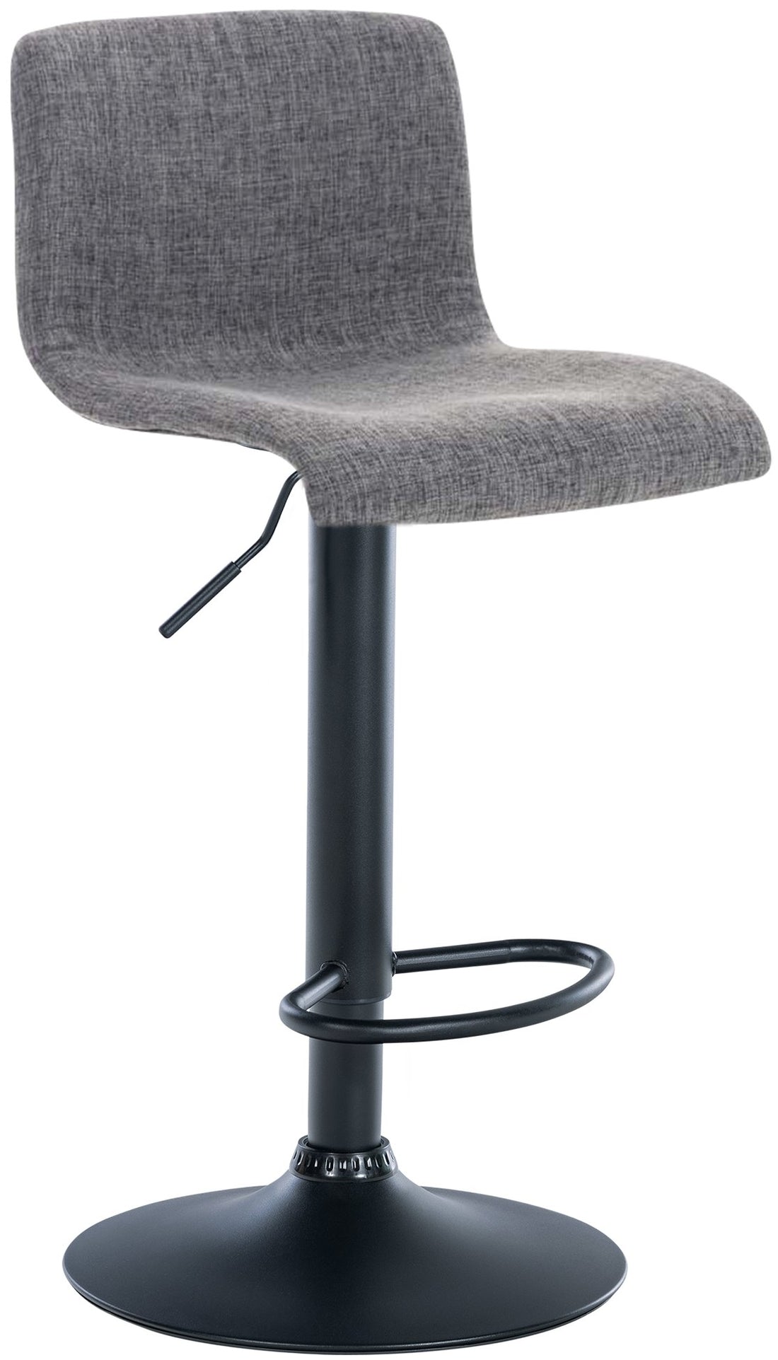 Verstelbare Barkruk - Design Stoel - Ergonomisch Zitcomfort, Stof & Chroomafwerking Kleur lichtgrijs