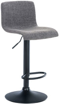 Verstelbare Barkruk - Design Stoel - Ergonomisch Zitcomfort, Stof & Chroomafwerking Kleur lichtgrijs
