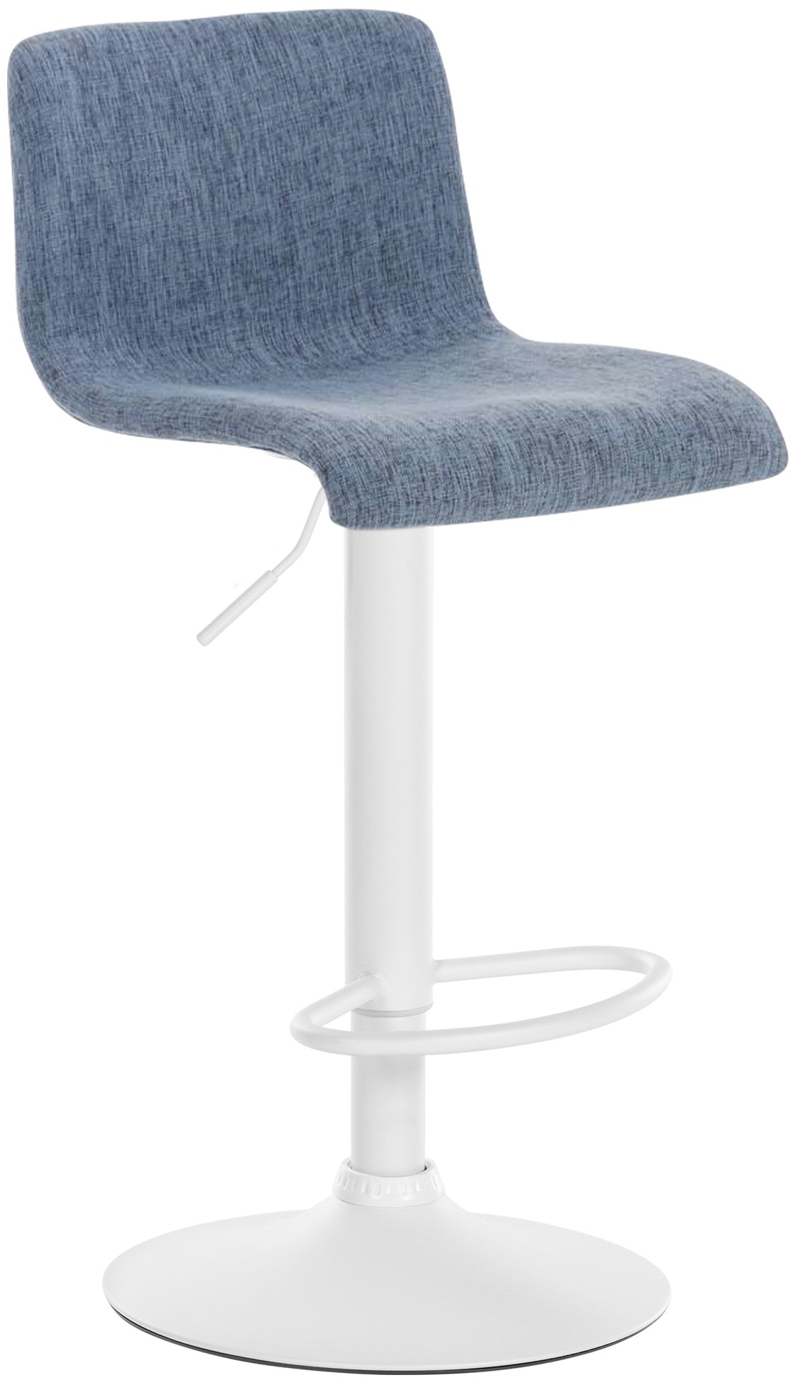 Barkruk Moderne Stijl - Stoel - Ergonomische Zithouding, Traploos Verstelbare Hoogte Kleur blauw Materiaal onderstel Metaal mat wit