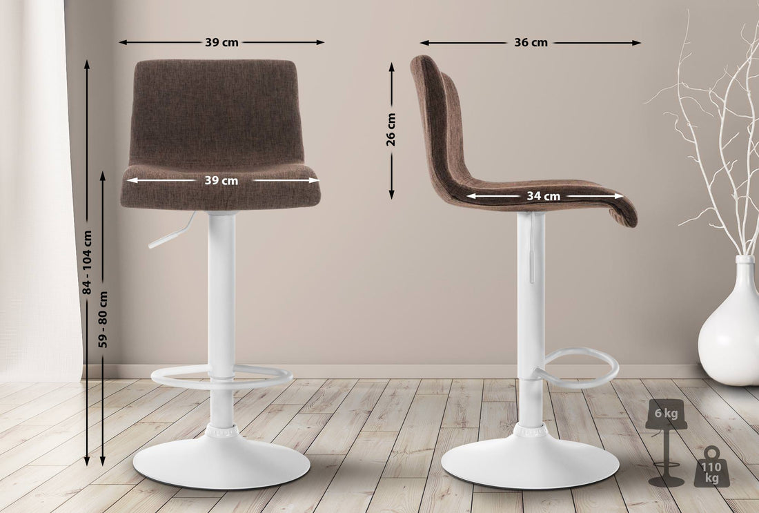 Barkruk - Stijlvolle Kruk - Verstelbare Hoogte, Ergonomie voor Optimaal Zitcomfort Kleur bruin