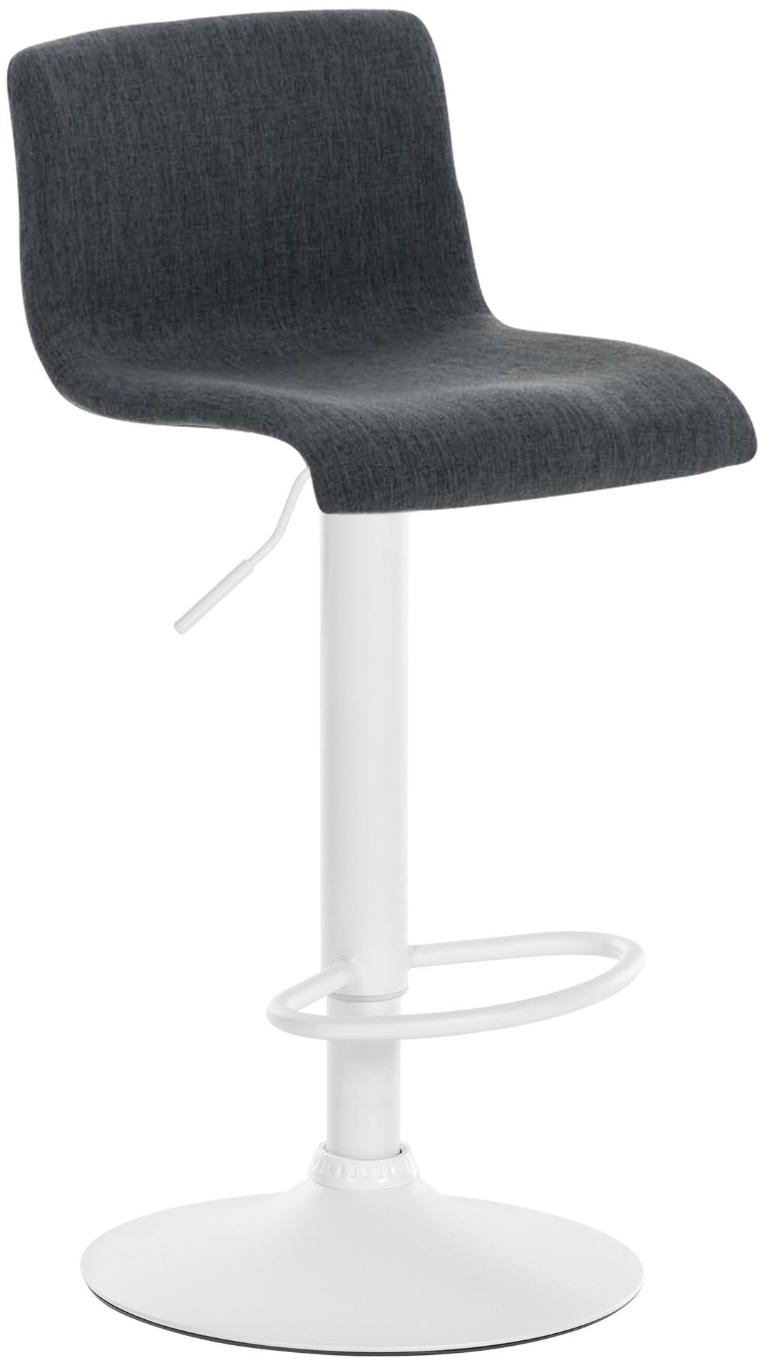 Barkruk Moderne Stijl - Stoel - Ergonomische Zithouding, Traploos Verstelbare Hoogte Kleur donkergrijs Materiaal onderstel Metaal mat wit