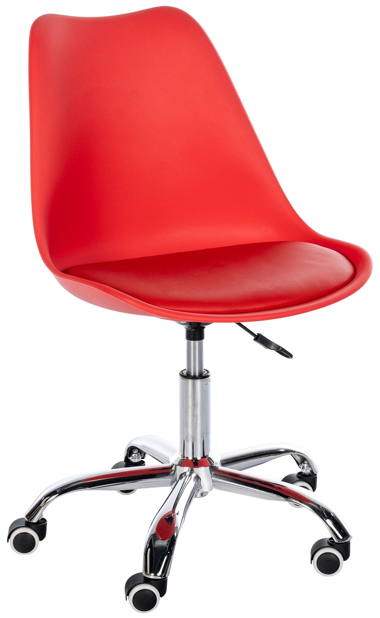 Werkkruk - Draaistoel - Verstelbare Hoogte en Ergonomisch Ontwerp Kleur rood