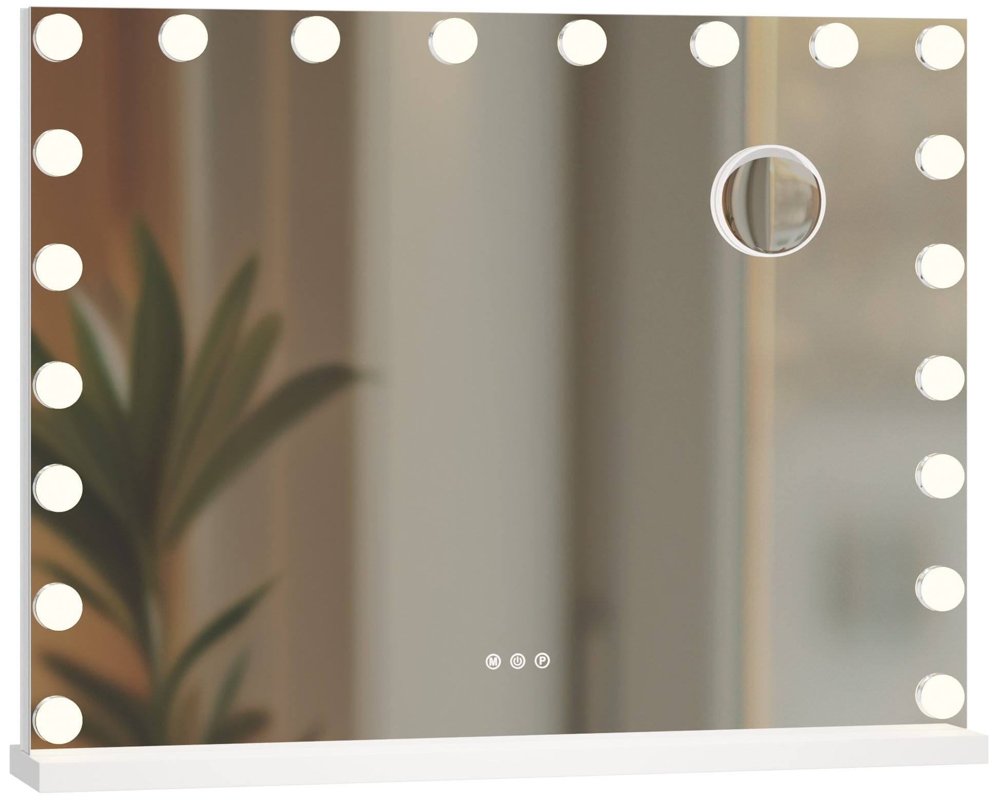 Verlichte Wandspiegel - Make-up Spiegel - Dimbare LED's & USB-aansluiting Kleur wit Inhoud met Bluetooth
