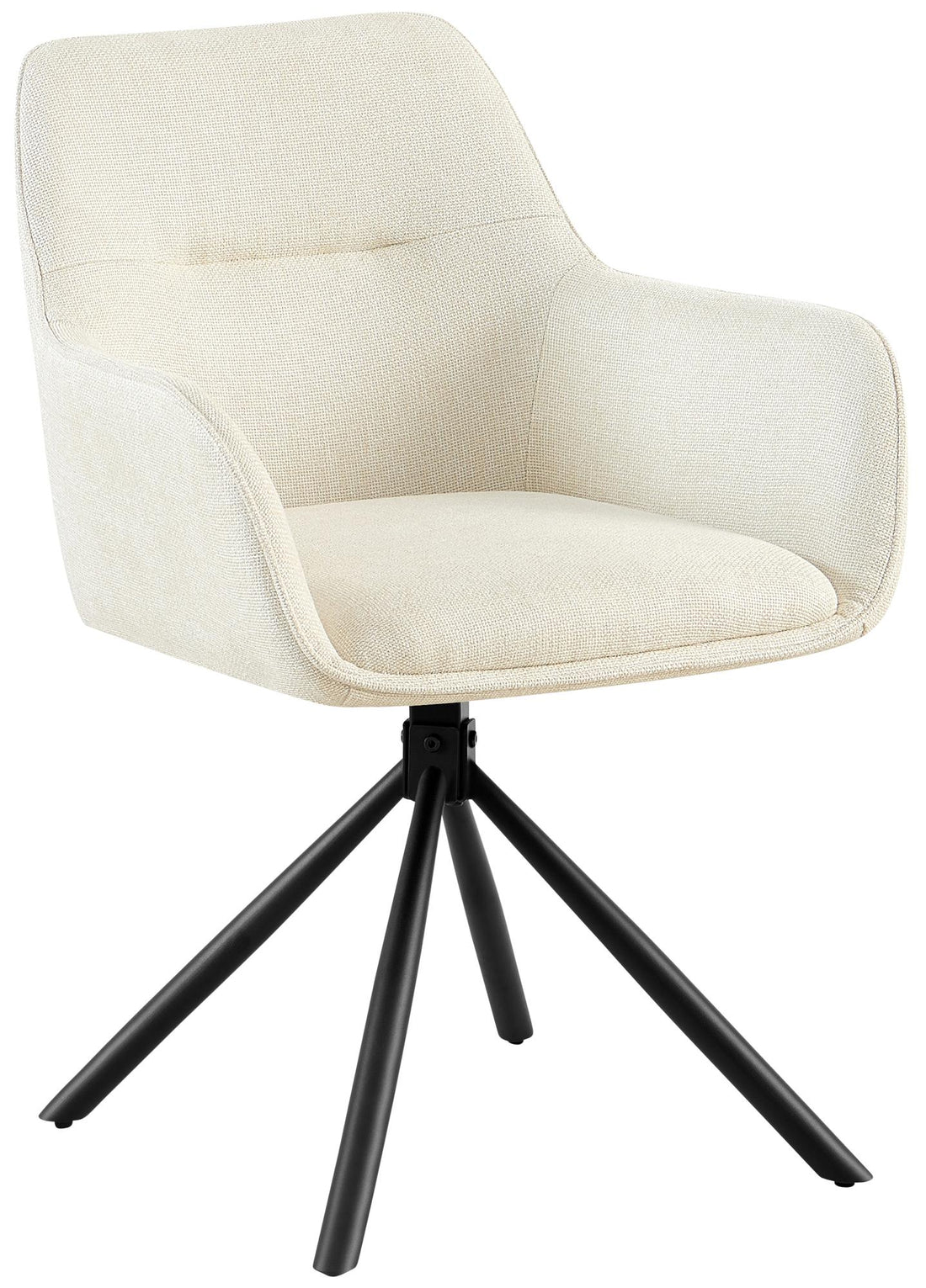 Draaibare Stoffen Eetkamerstoel - Comfortabel Design - 180° draaifunctie Kleur crème